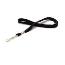Lanyard flach 12 mm Swivel-Hook Break-Away Schwarz