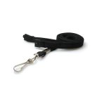10mm rPET Tubular Lanyards w Metal J-Clip - schwarz