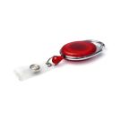 Carabineer Card Reel wth Strap Clip - Pack 50 / rot transparent