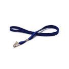 Lanyard flach 10 mm Bull-Dog-Clip Royal Blue - 10 Stück