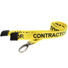 15mm Contractor Yellow Lanyards Metal Lobster Clip - 100