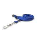 10mm rPET Tubular Lanyards w Metal J-Clip - Pack 100 / blau