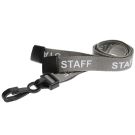 15mm Staff Lanyards With Plastic J-Clip - Pack of 100 / grau