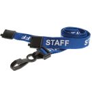 15mm Staff Lanyards With Plastic J-Clip - Pack of 100 / blau