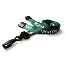 15mm rPET Visitor Lanyards Plastic J-Clip - Pack 100 / grün