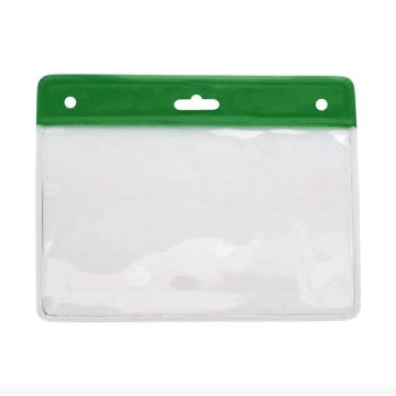 Card holder horizontal vinyl 77 x 94 mm color bar green (1)