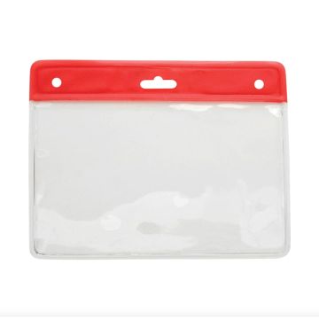 Card holder horizontal vinyl 77 x 94 mm color bar red (1)
