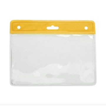 Card holder horizontal vinyl 77 x 94 mm color bar yellow (1)