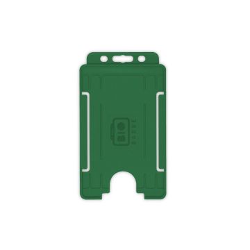 BioBadge Open Faced Holders, Portrait - Pack of 100 / dark green