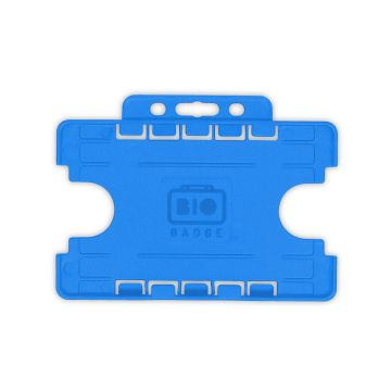 BioBadge Dual-Sided Holders Landscape - Pack of 100 / light blue