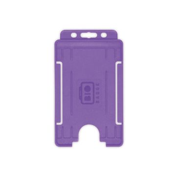 BioBadge Open Faced Holders, Portrait - Pack of 100 / purple
