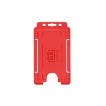 BioBadge Open Faced Holders, Portrait - Pack of 100 / red