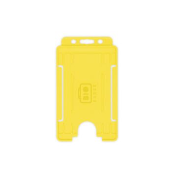 BioBadge Open Faced Holders, Portrait - Pack of 100 / yellow