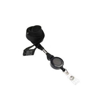 Lanyard flat 16 mm with card yo-yo Break-Away Black - 10 pieces