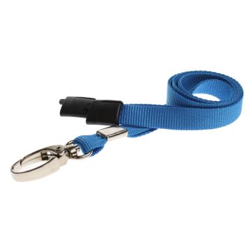 10mm rPET Lanyards w Metal Lobster Clip - Pack of 100 / light blue