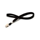 Lanyard flach 10 mm Bull-Dog-Clip Schwarz Lanyard flach 10 mm Bull-Dog-Clip Schwarz