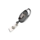 Jojo Oval mit Befestigungsbügel und Extraclip - schwarz transparent (50)