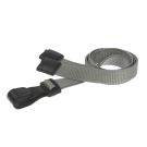 10mm rPET Lanyards With Plastic J-Clip - grau