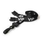 15mm rPET V.I.P. Black Lanyards Plastic J-Clip 