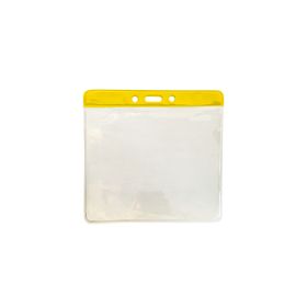 Kartenhalter horizontal Vinyl 93 x 114 mm - Farbbalken Gelb