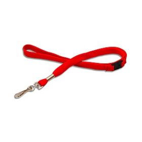 Lanyard flach 12 mm Swivel-Hook Break-Away Rot