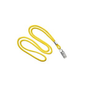 Lanyard round Bull-Dog-Clip yellow - 10 pieces