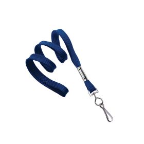 Lanyard flat 10 mm Swivel-Hook Royal Blue - 10 pieces