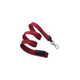 Lanyard flat 10 mm snap hook break-away red - 10 pieces