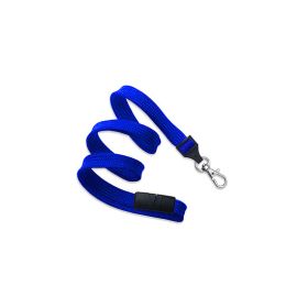 Lanyard flat 10 mm snap hook Break-Away / Royal blue - 10 pieces