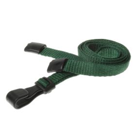 10mm rPET Lanyards With Plastic J-Clip - dkl. grün