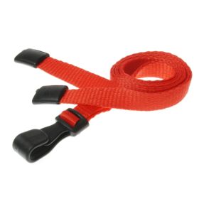 10mm rPET Lanyards With Plastic J-Clip - rot