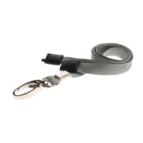 10mm  rPET Lanyards w Metal Lobster Clip - grau