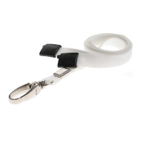 10mm  rPET Lanyards w Metal Lobster Clip - weiß
