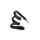 Lanyard flach 10 mm Karabinerhaken Break-Away Schwarz