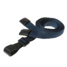10mm rPET Lanyards With Plastic J-Clip - dkl. blau