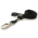 10mm  rPET Lanyards w Metal Lobster Clip - schwarz