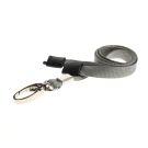 10mm  rPET Lanyards w Metal Lobster Clip - grau