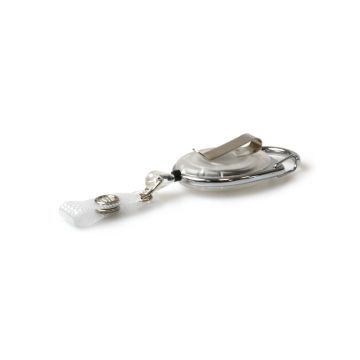 Carabineer Reel wth Belt Clip & Strap Clip - Pack 50 / white
