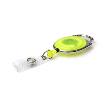Carabineer Card Reel wth Strap Clip - Pack 50 / yellow transparent