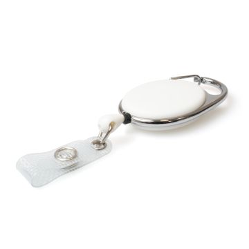 Carabineer Card Reel wth Strap Clip - Pack 50 / white