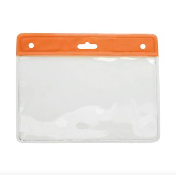 Card holder horizontal vinyl 77 x 94 mm color bar orange (1)