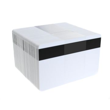 Deystar white 760 MICRON PVC cards with 300oe Lo-Co MAG - PACK OF 100
