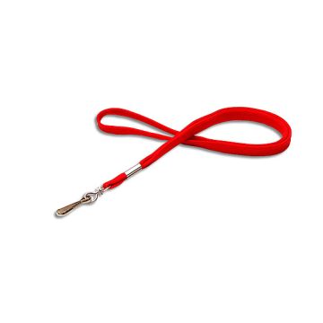 Lanyard flat 12 mm swivel hook red - 10 pieces