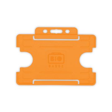 BioBadge Open Faced Holders Landscape - Pack of 100 / orange