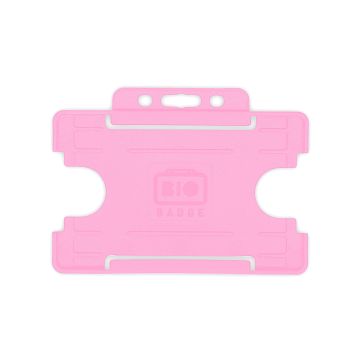 BioBadge Open Faced Holders Landscape - Pack of 100 / pink