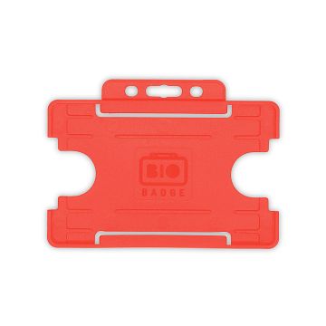 BioBadge Open Faced Holders Landscape - Pack of 100 / red