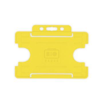 BioBadge Open Faced Holders Landscape - Pack of 100 / yellow