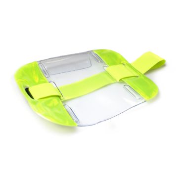 adjustable wristband card holder vertical vinyl - yellow (100 pcs.)