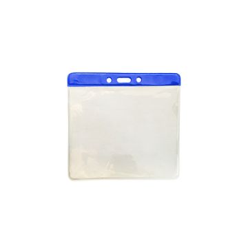 Card holder horizontal vinyl 93 x 114 mm - color bar blue
