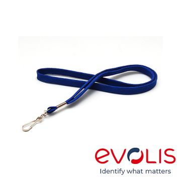 Lanyard flat 12 mm Swivel-Hook Break-Away Blue - 10 pieces